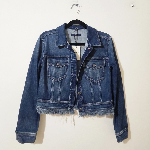 7 For All Mankind Jean Jacket NWT - Picture 1 of 5